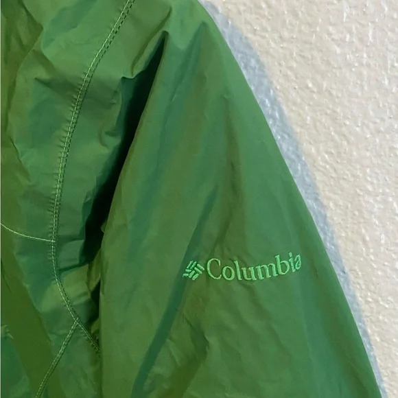 Columbia Youth Lightweight Green Nylon Windbreaker Rain Jacket Size L (14/16) - Picture 2 of 10